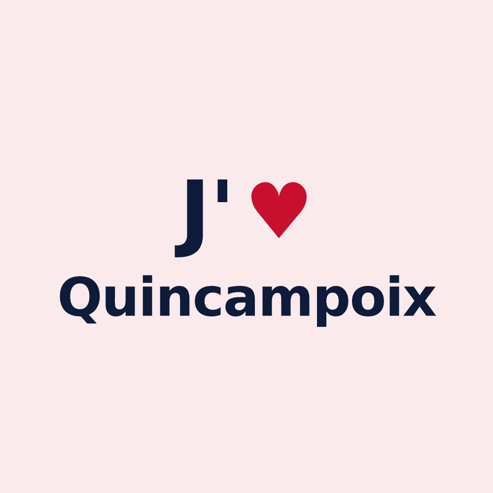 Magnet personnalisé Quincampoix — design J'aime Quincampoix