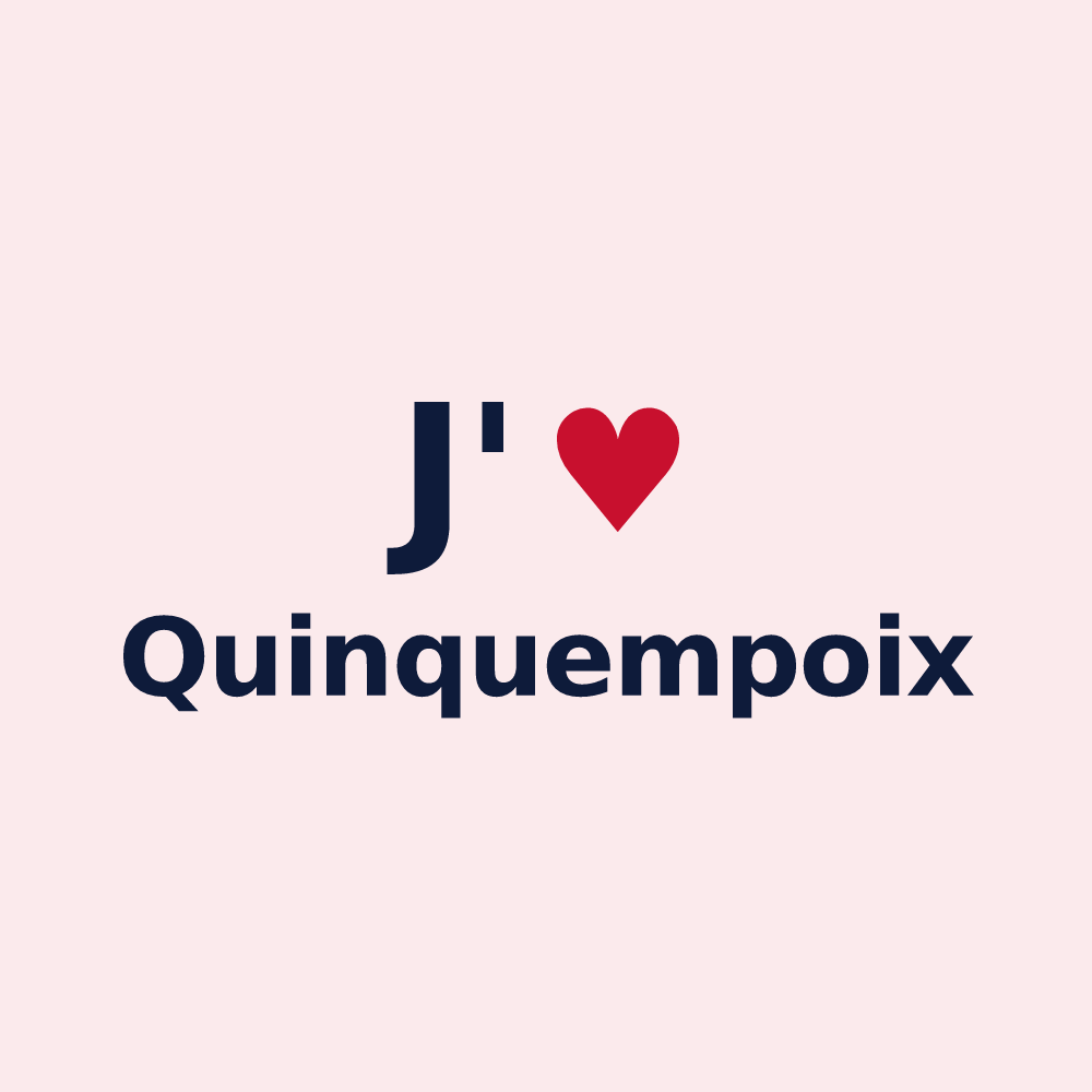 Magnet personnalisé Quinquempoix — design J'aime Quinquempoix