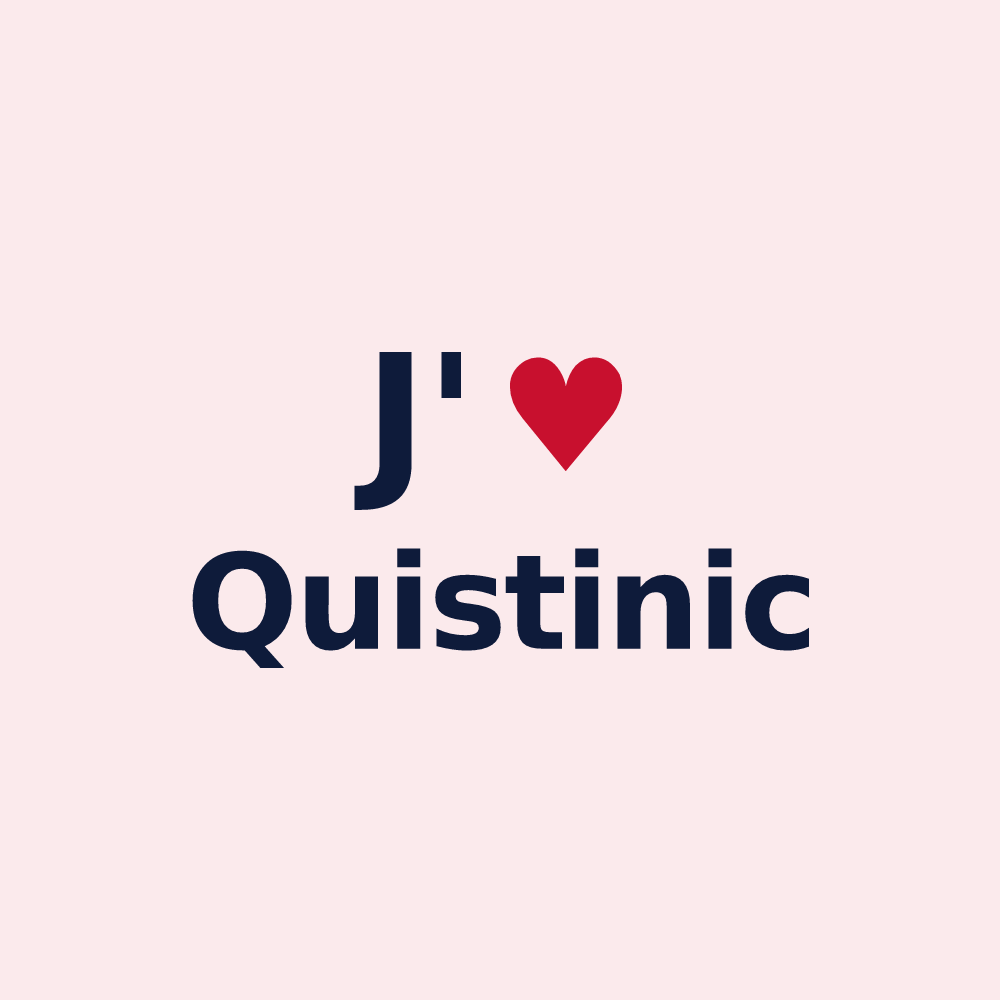 Magnet personnalisé Quistinic — design J'aime Quistinic