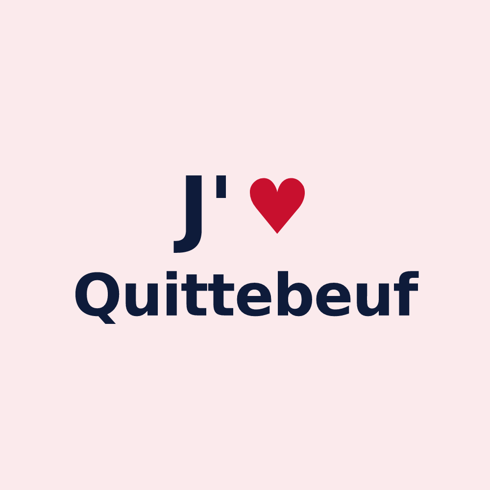 Magnet personnalisé Quittebeuf — design J'aime Quittebeuf
