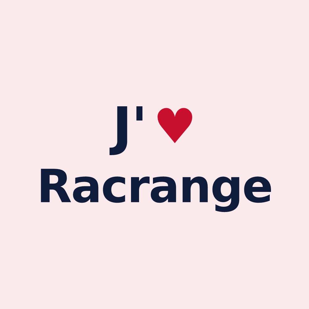 Magnet personnalisé Racrange — design J'aime Racrange