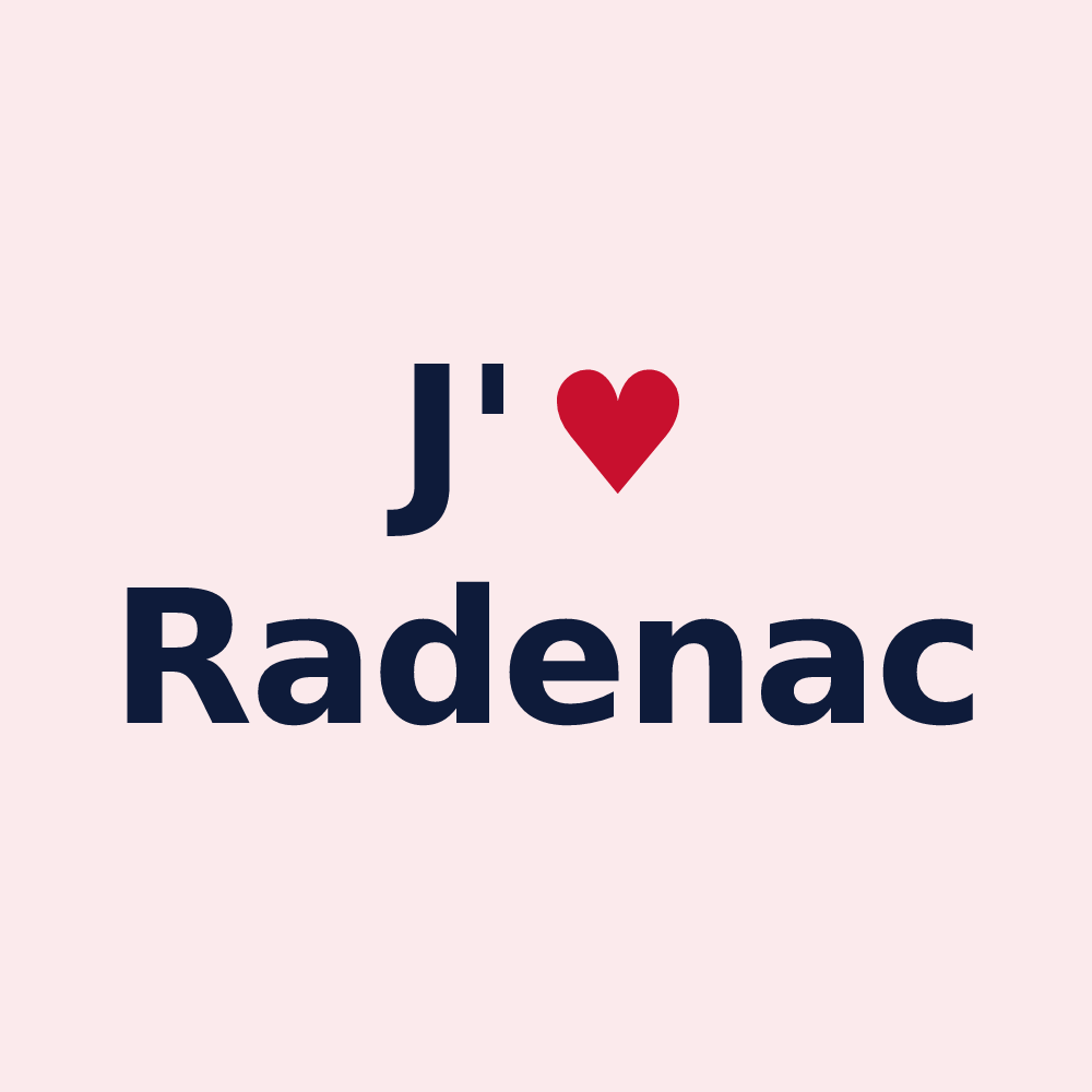 Magnet personnalisé Radenac — design J'aime Radenac
