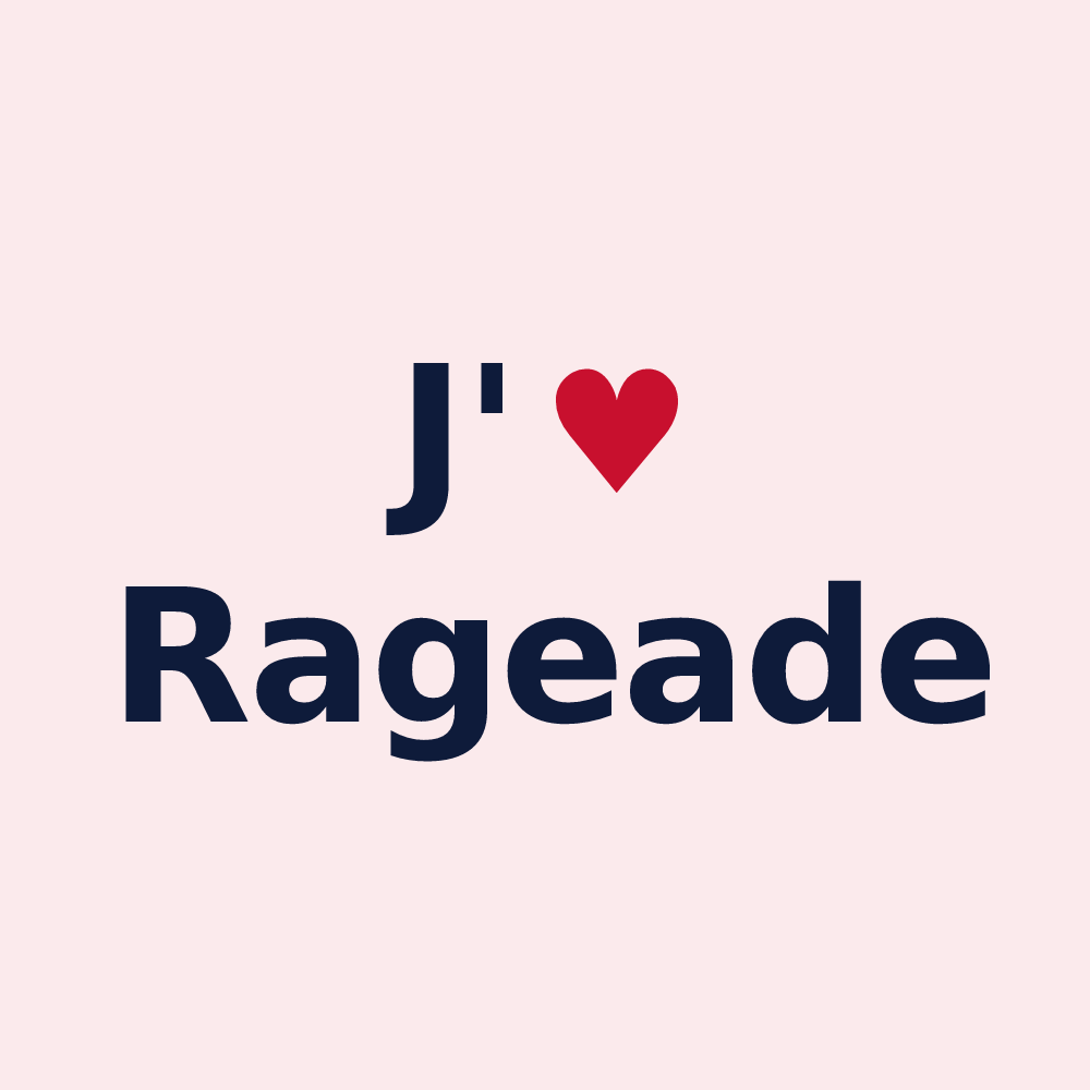 Magnet personnalisé Rageade — design J'aime Rageade