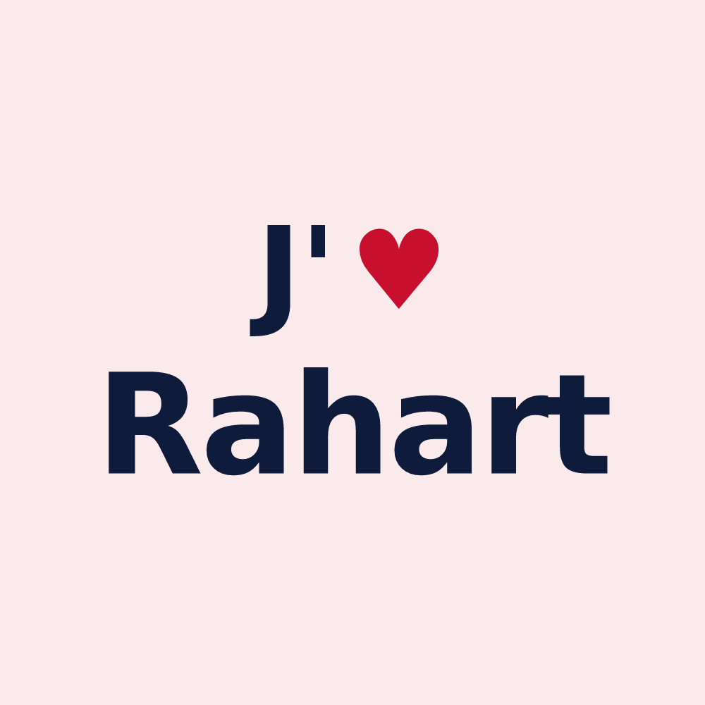 Magnet personnalisé Rahart — design J'aime Rahart