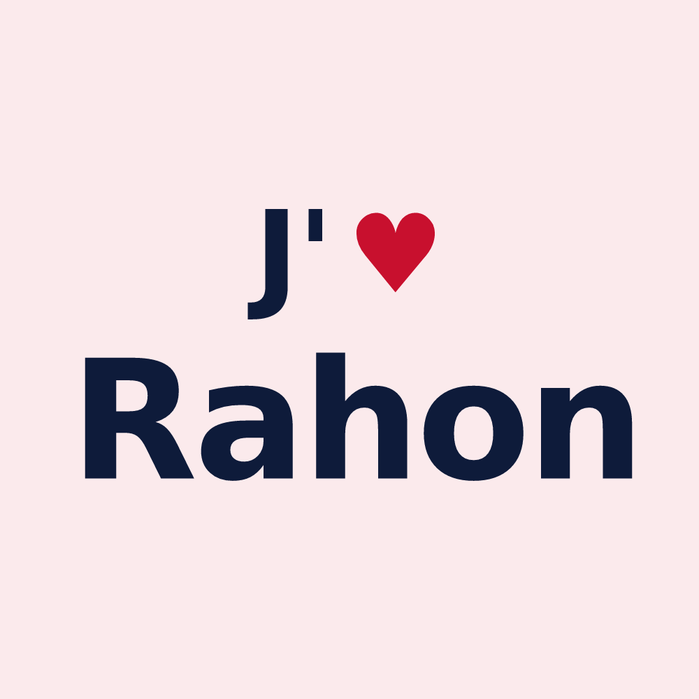 Magnet personnalisé Rahon — design « J'aime Rahon » imprimé sur le magnet