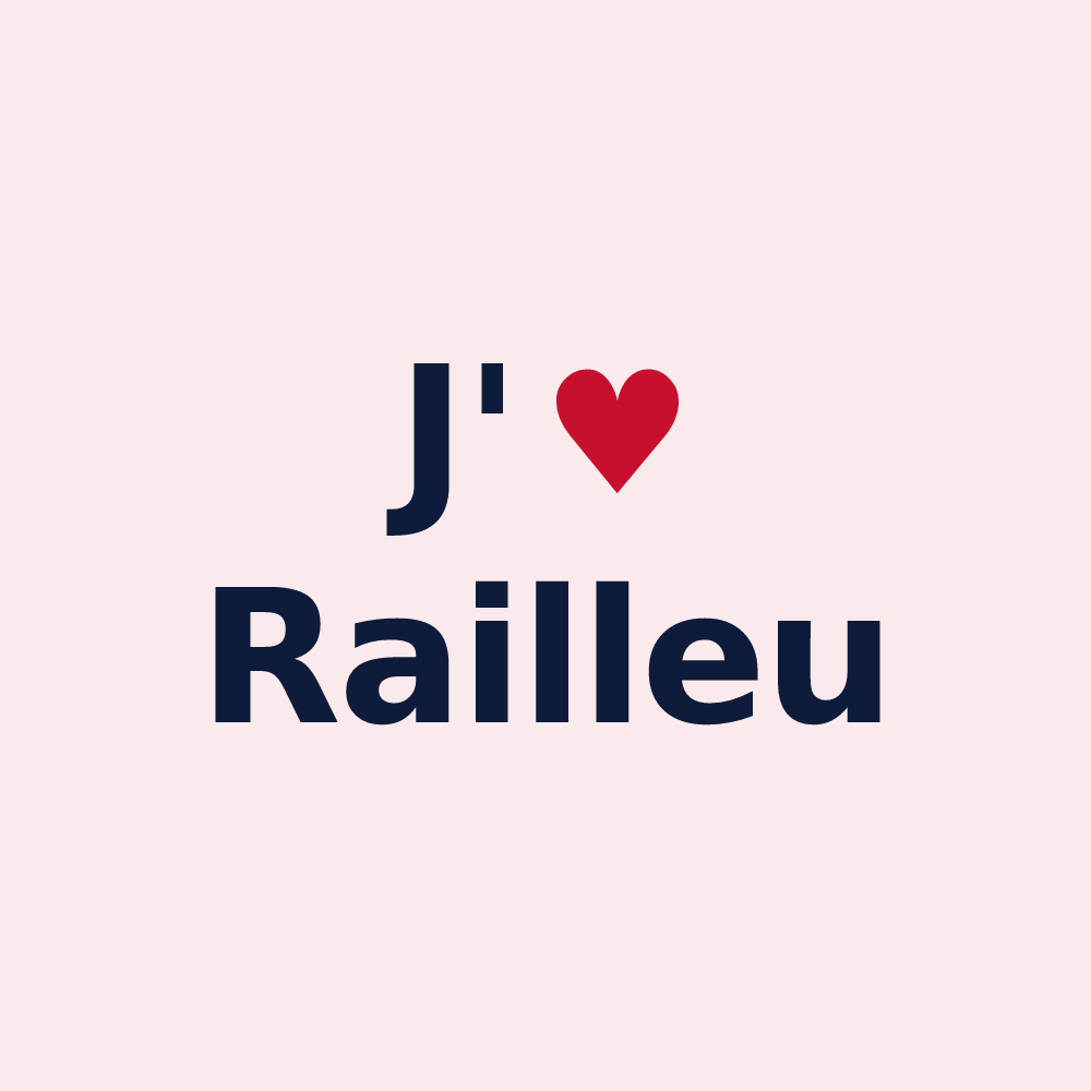 Magnet personnalisé Railleu — design J'aime Railleu