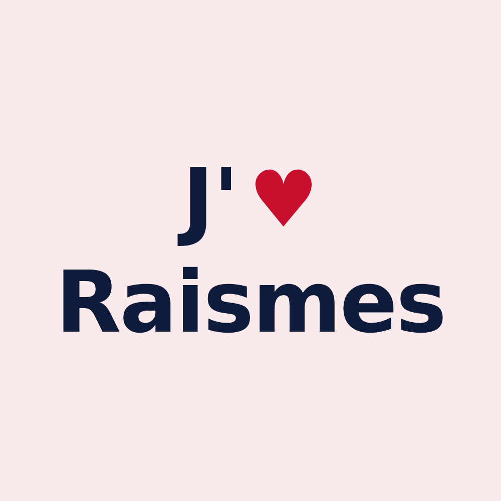 Magnet personnalisé Raismes — design « J'aime Raismes » imprimé sur le magnet