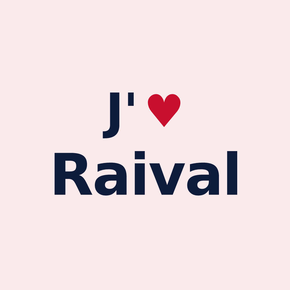 Magnet personnalisé Raival — design J'aime Raival