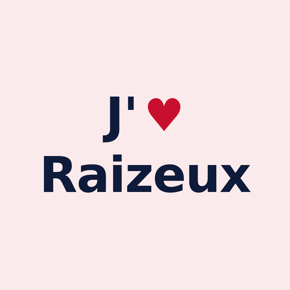 Magnet personnalisé Raizeux — design J'aime Raizeux
