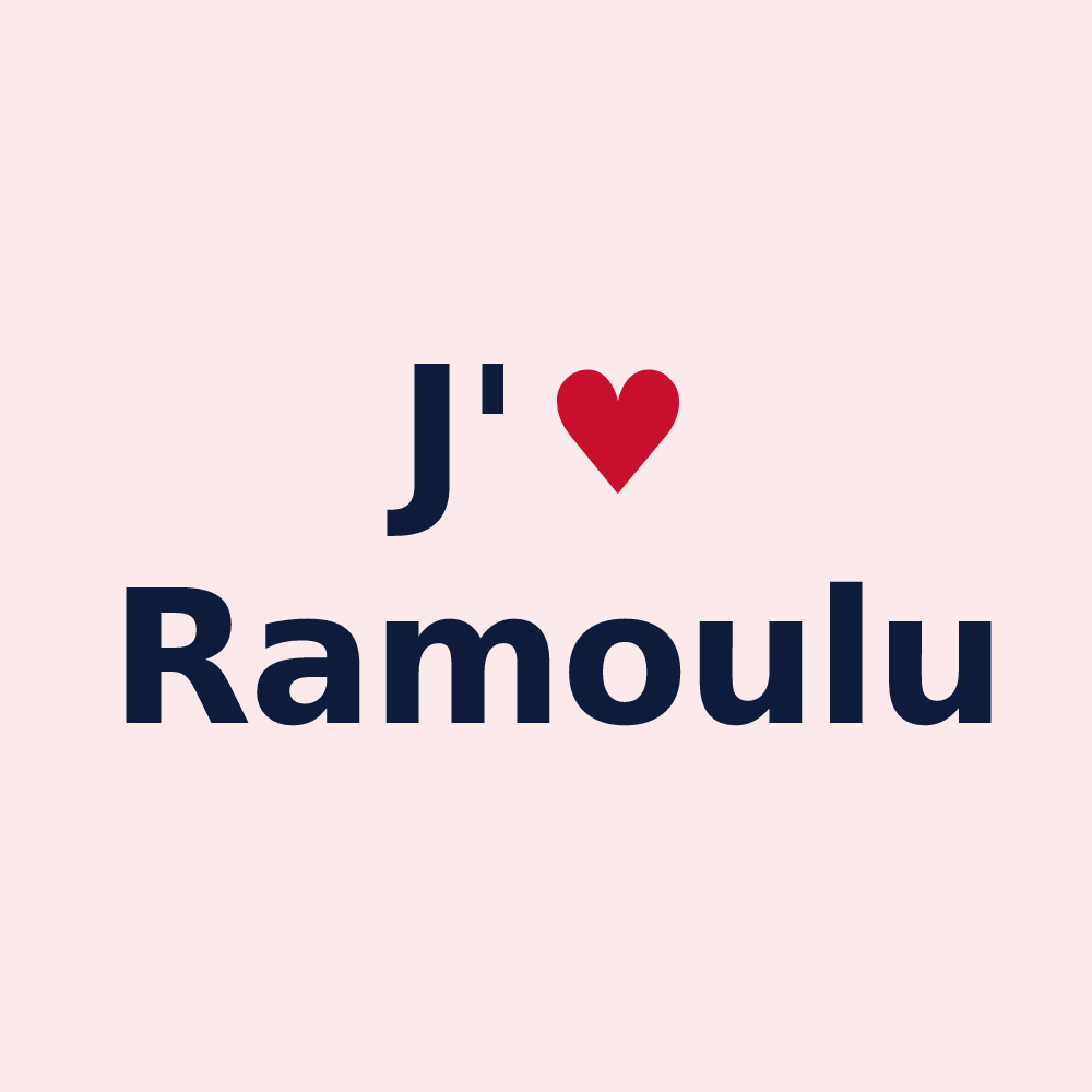 Magnet personnalisé Ramoulu — design J'aime Ramoulu