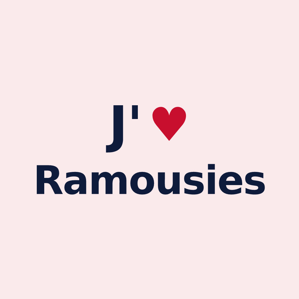 Magnet personnalisé Ramousies — design J'aime Ramousies