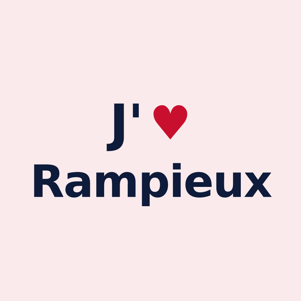 Magnet personnalisé Rampieux — design J'aime Rampieux