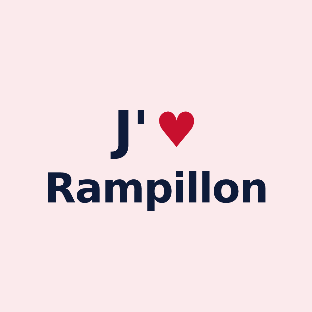 Magnet personnalisé Rampillon — design « J'aime Rampillon » imprimé sur le magnet