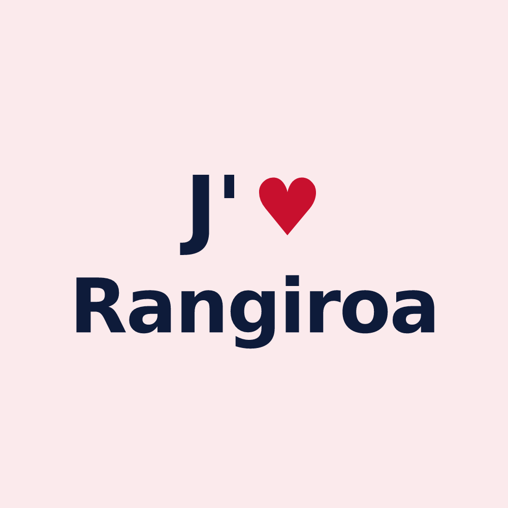 Magnet personnalisé Rangiroa — design « J'aime Rangiroa » imprimé sur le magnet