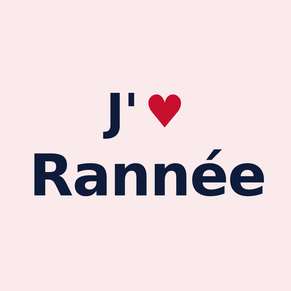 Magnet personnalisé Rannée — design « J'aime Rannée » imprimé sur le magnet