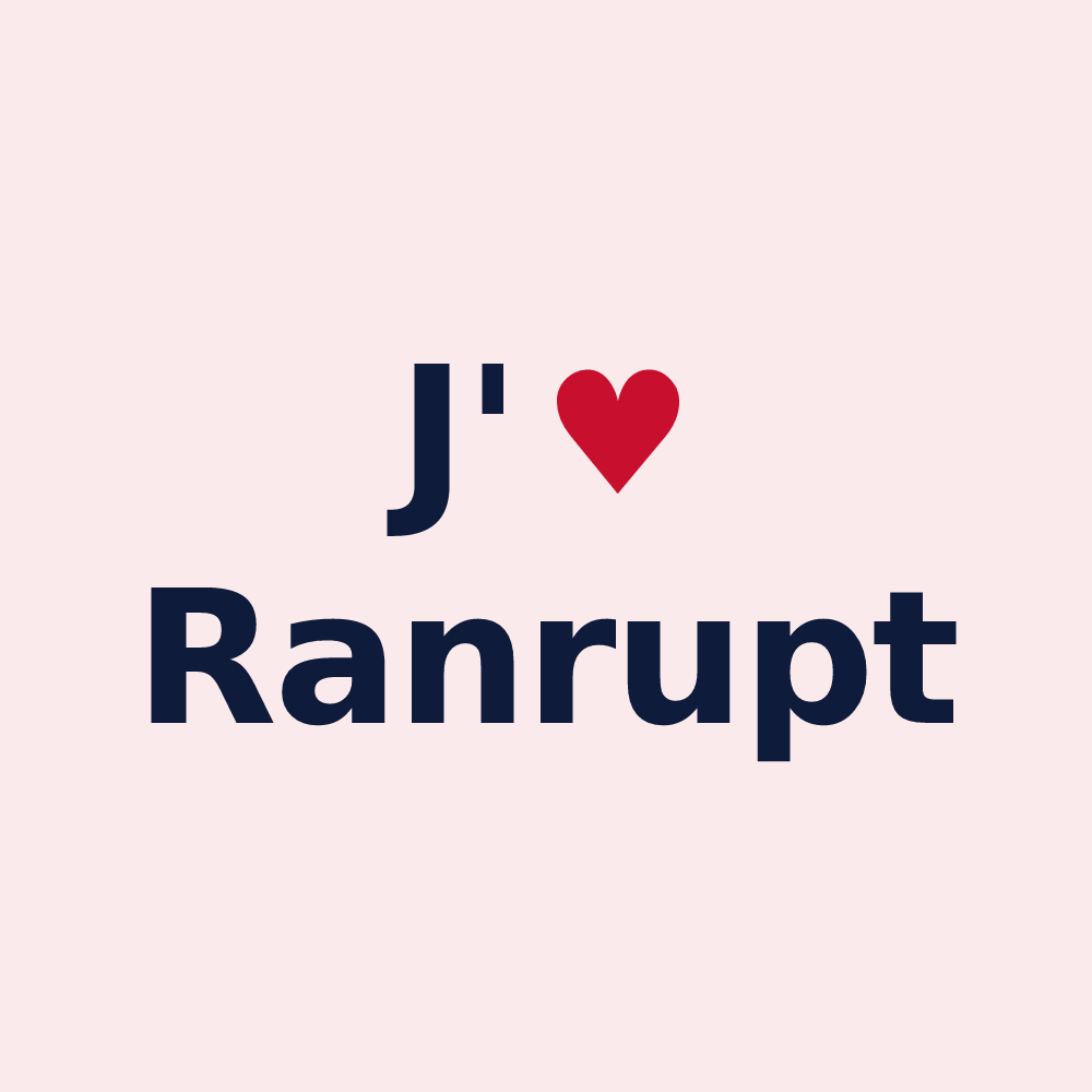 Magnet personnalisé Ranrupt — design « J'aime Ranrupt » imprimé sur le magnet