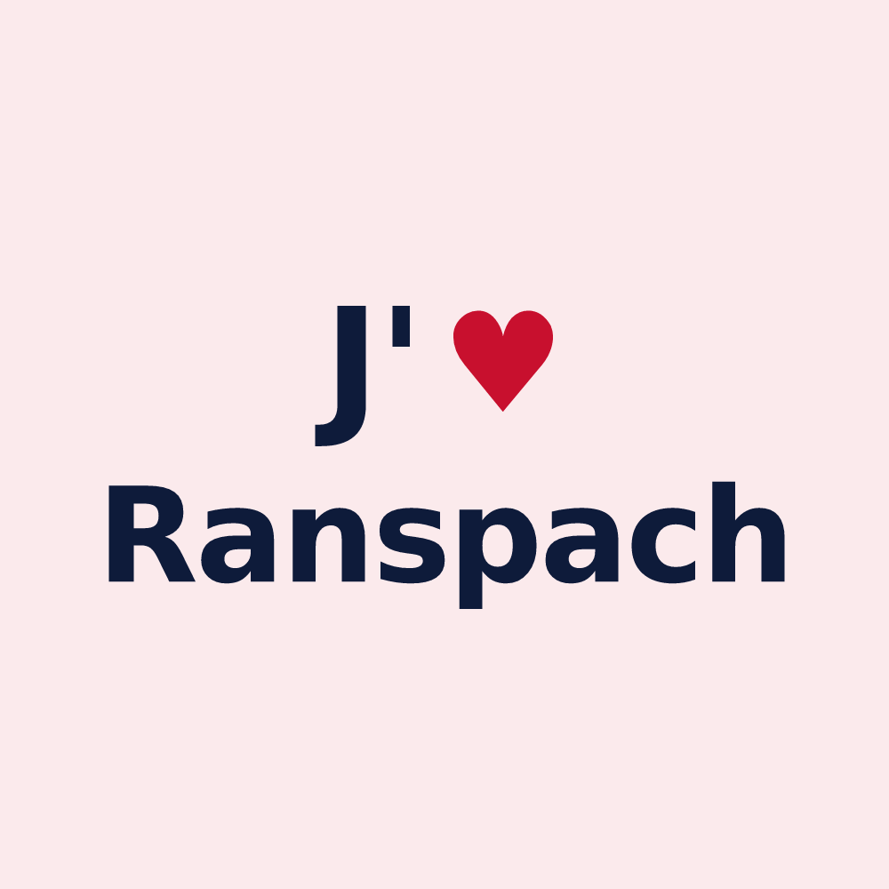 Magnet personnalisé Ranspach — design J'aime Ranspach