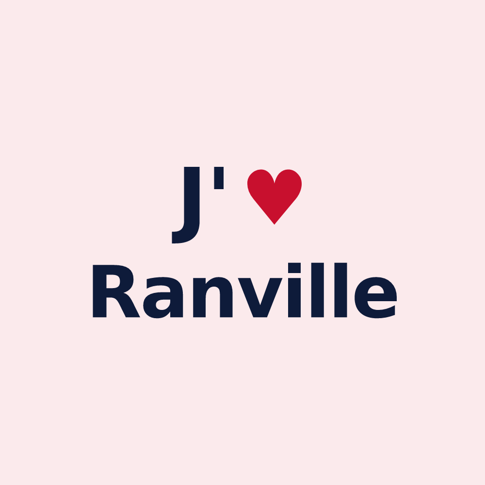 Magnet personnalisé Ranville — design J'aime Ranville