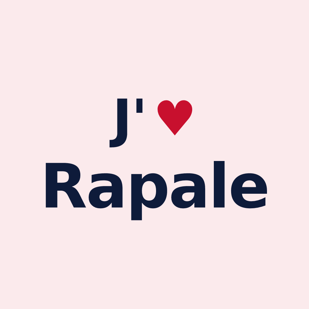 Magnet personnalisé Rapale — design « J'aime Rapale » imprimé sur le magnet