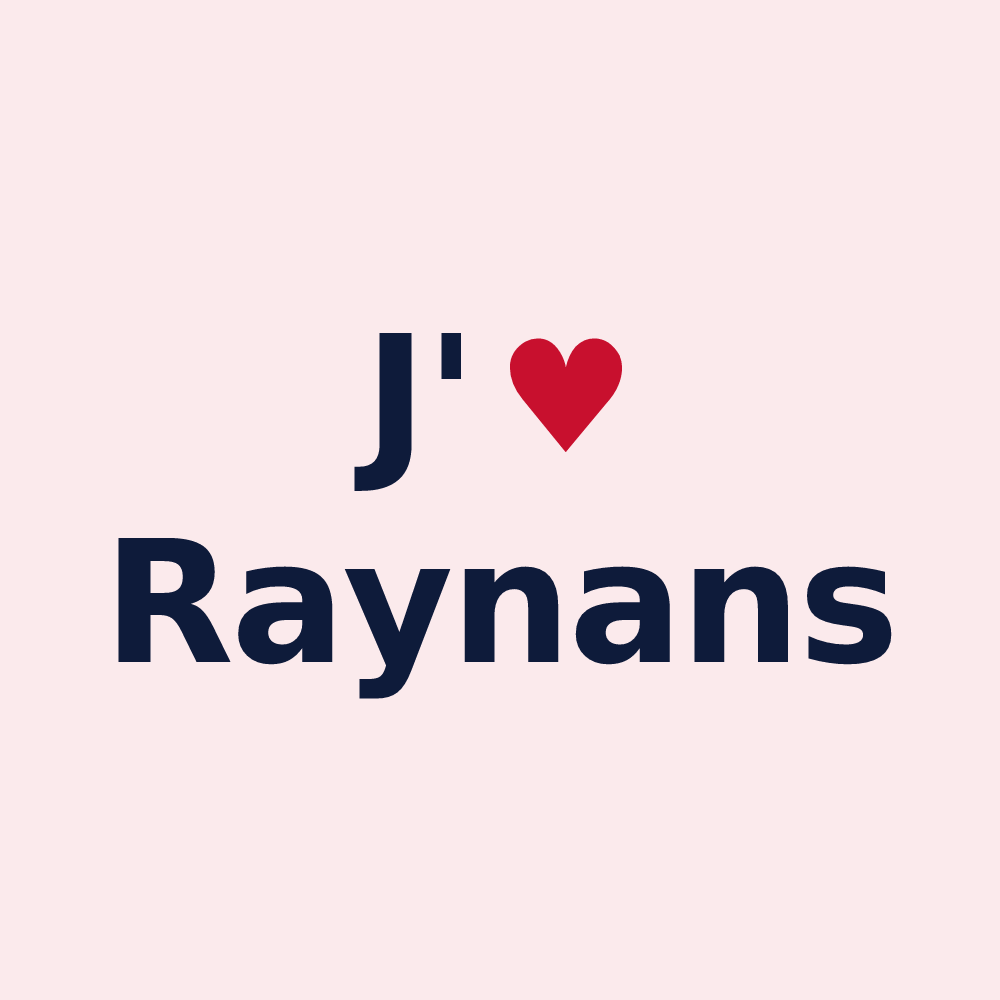 Magnet personnalisé Raynans — design J'aime Raynans