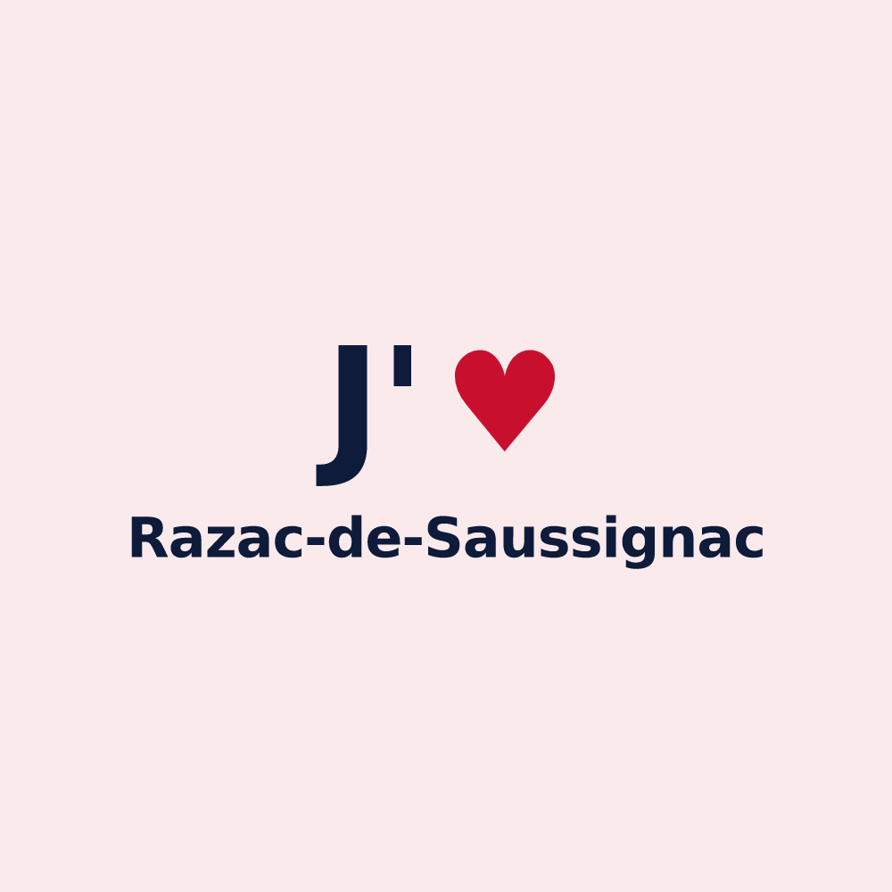 Magnet personnalisé Razac-de-Saussignac — design J'aime Razac-de-Saussignac