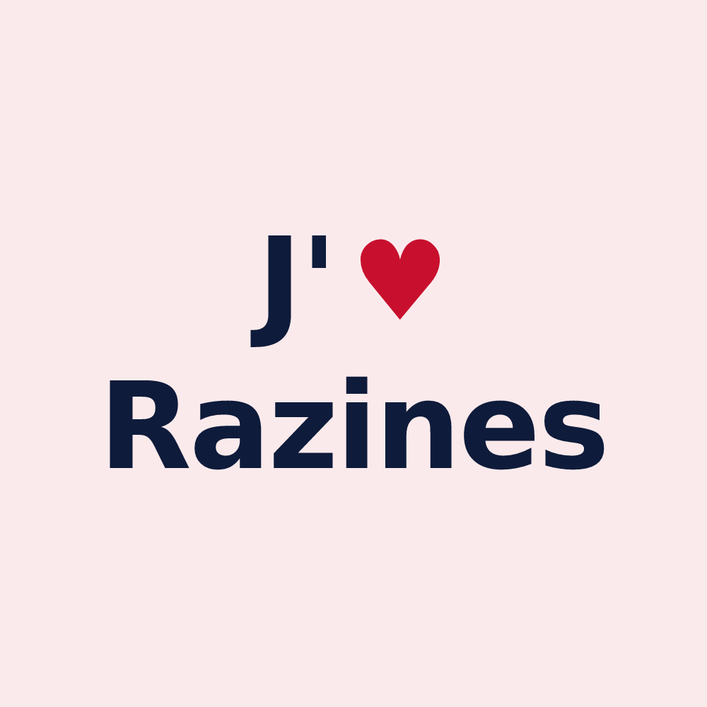 Magnet personnalisé Razines — design J'aime Razines