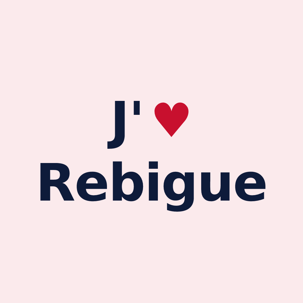 Magnet personnalisé Rebigue — design J'aime Rebigue