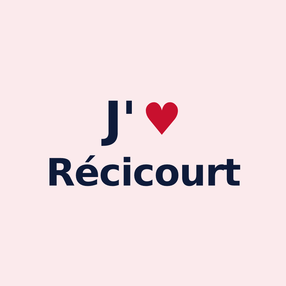 Magnet personnalisé Récicourt — design J'aime Récicourt