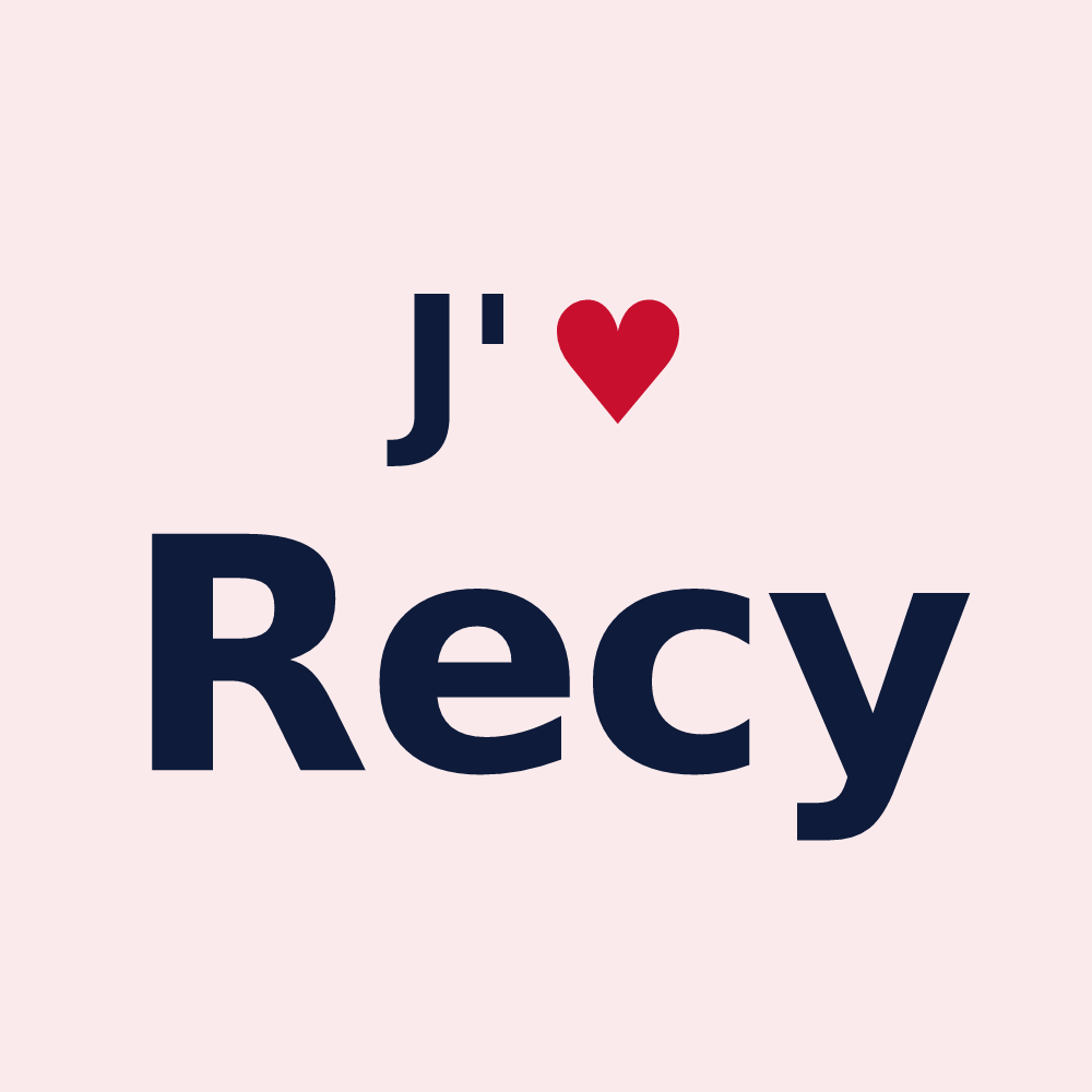 Magnet personnalisé Recy — design J'aime Recy