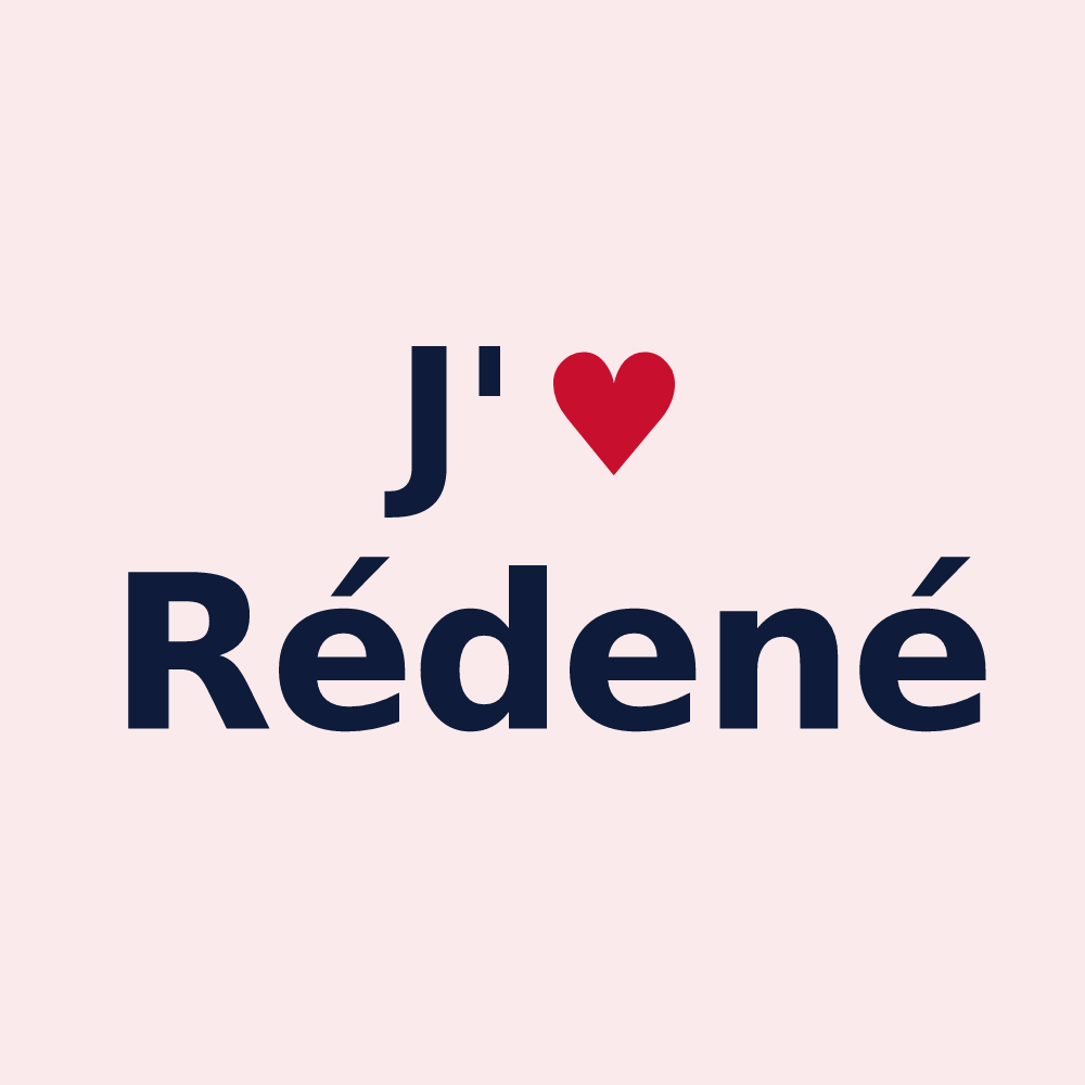 Magnet personnalisé Rédené — design J'aime Rédené