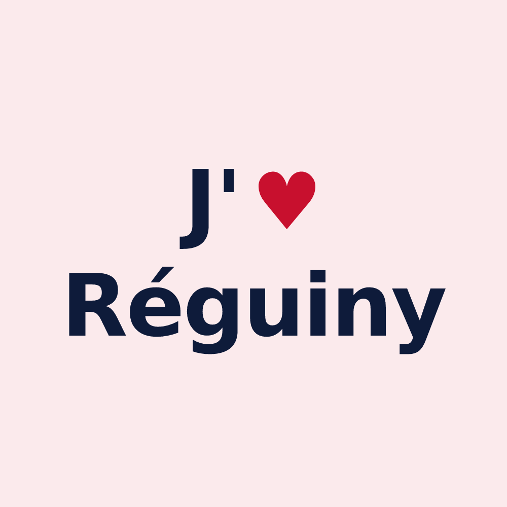 Magnet personnalisé Réguiny — design J'aime Réguiny