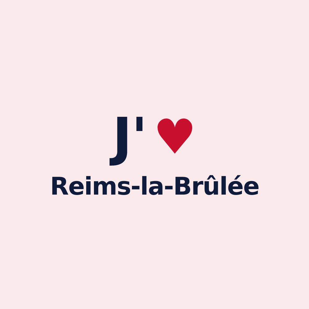 Magnet personnalisé Reims-la-Brûlée — design J'aime Reims-la-Brûlée