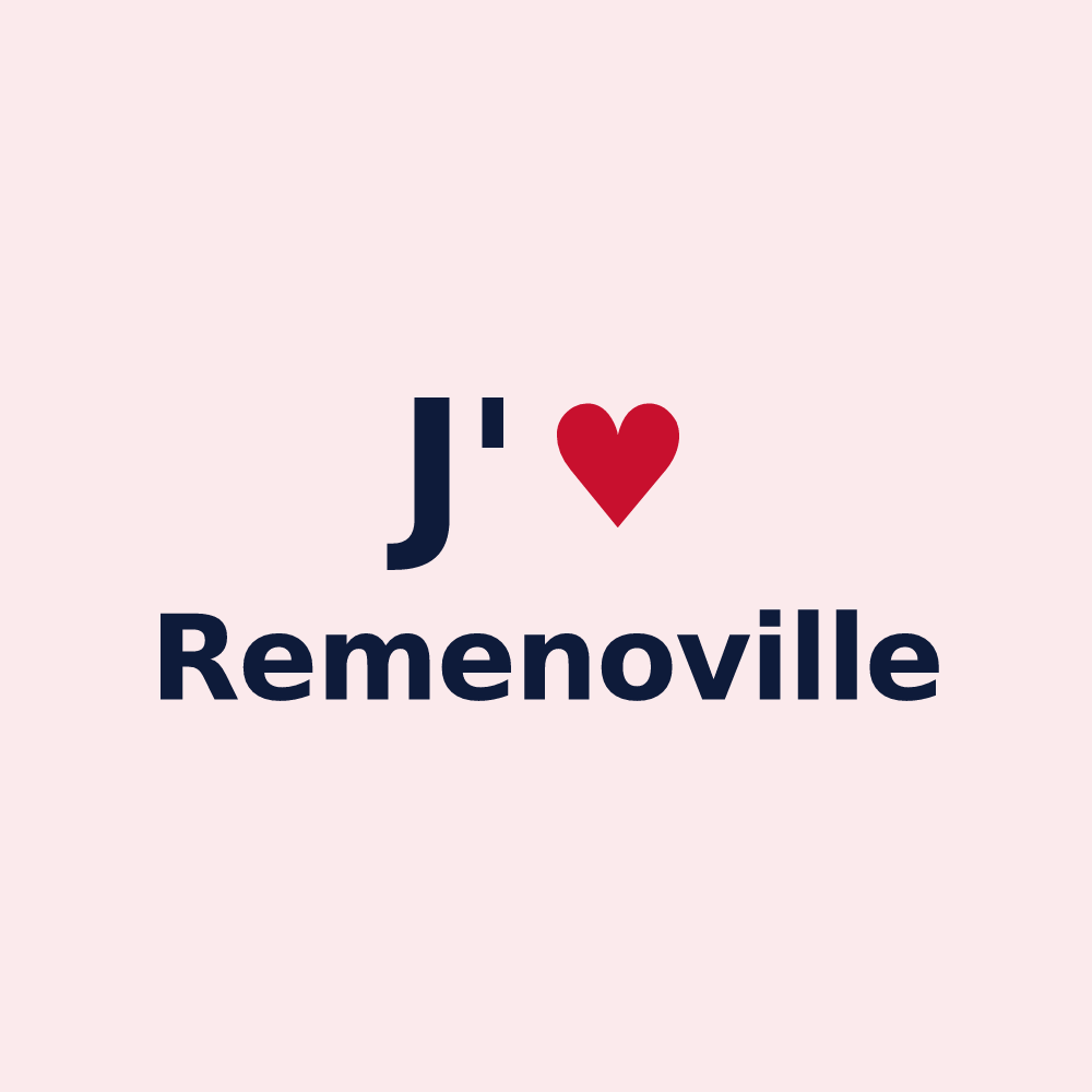 Magnet personnalisé Remenoville — design J'aime Remenoville