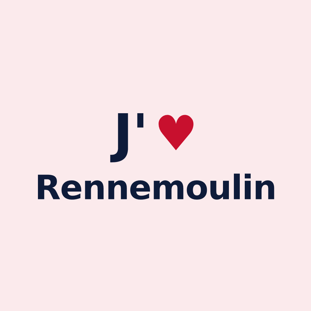 Magnet personnalisé Rennemoulin — design J'aime Rennemoulin