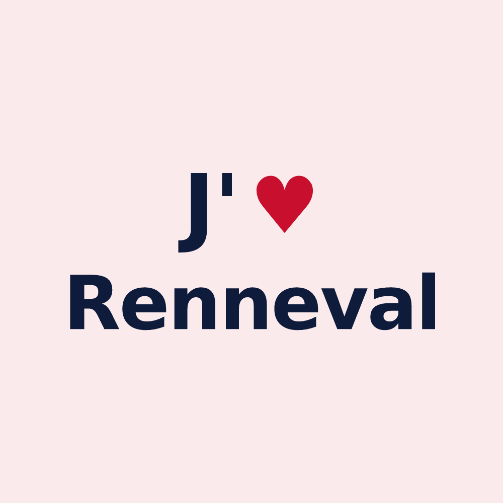 Magnet personnalisé Renneval — design J'aime Renneval