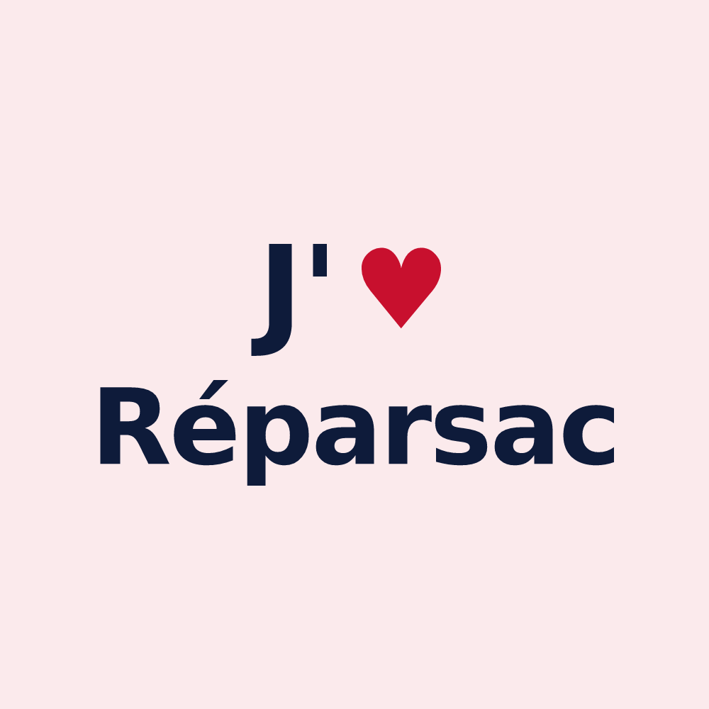 Magnet personnalisé Réparsac — design « J'aime Réparsac » imprimé sur le magnet