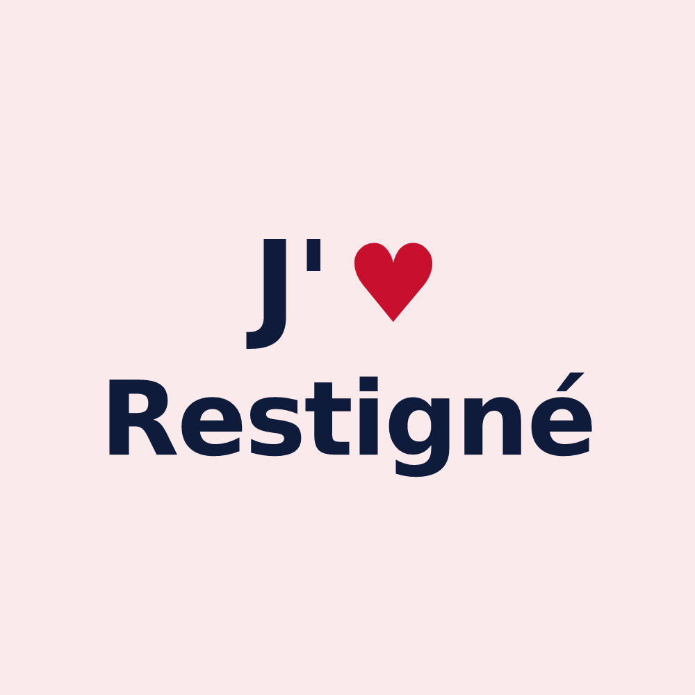 Magnet personnalisé Restigné — design « J'aime Restigné » imprimé sur le magnet