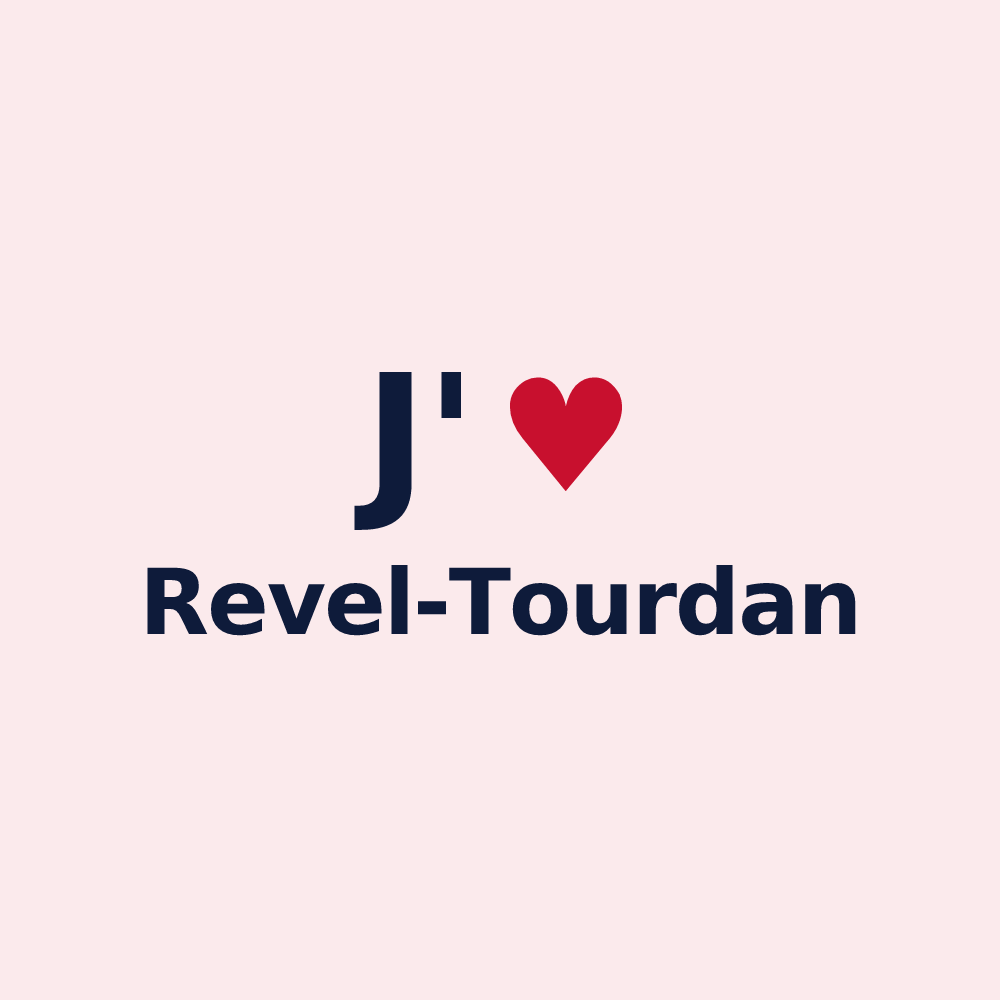 Magnet personnalisé Revel-Tourdan — design J'aime Revel-Tourdan