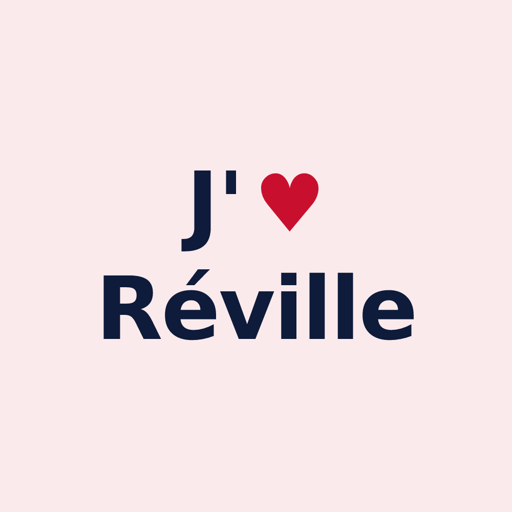 Magnet personnalisé Réville — design J'aime Réville