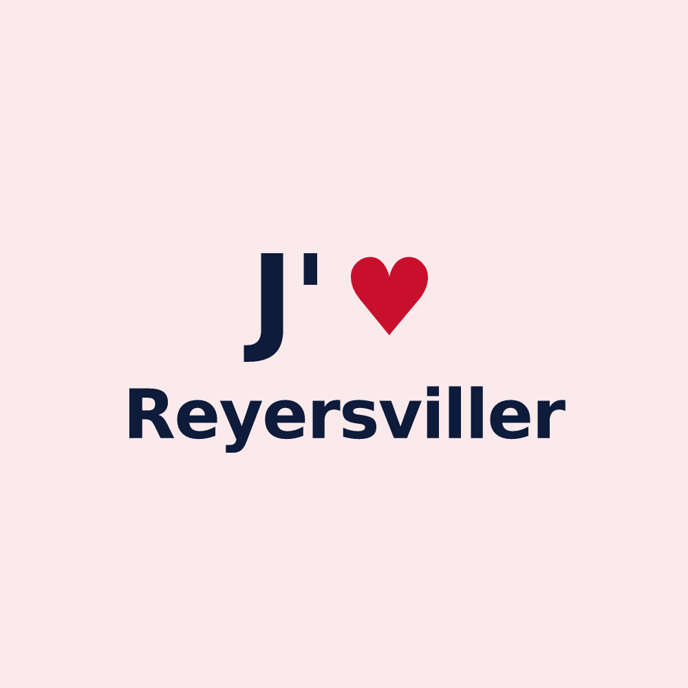 Magnet personnalisé Reyersviller — design « J'aime Reyersviller » imprimé sur le magnet