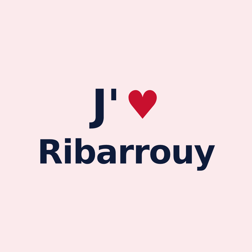 Magnet personnalisé Ribarrouy — design « J'aime Ribarrouy » imprimé sur le magnet