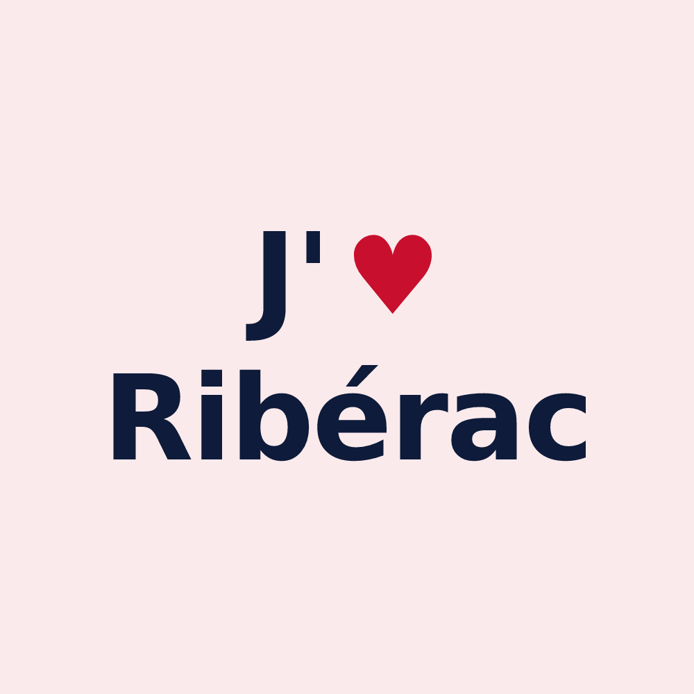 Magnet personnalisé Ribérac — design J'aime Ribérac