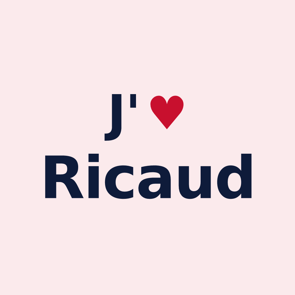 Magnet personnalisé Ricaud — design J'aime Ricaud