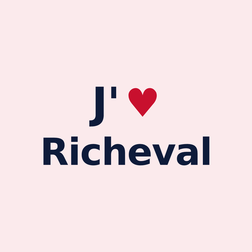 Magnet personnalisé Richeval — design « J'aime Richeval » imprimé sur le magnet