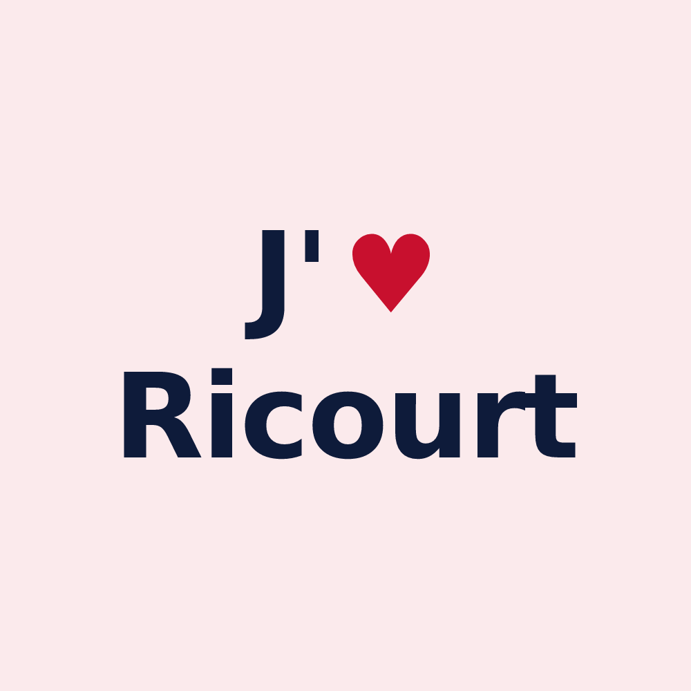 Magnet personnalisé Ricourt — design J'aime Ricourt