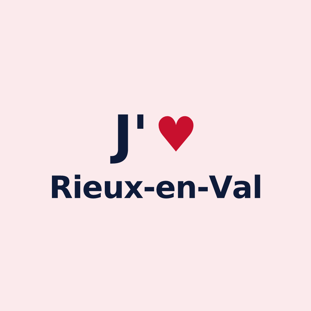 Magnet personnalisé Rieux-en-Val — design J'aime Rieux-en-Val
