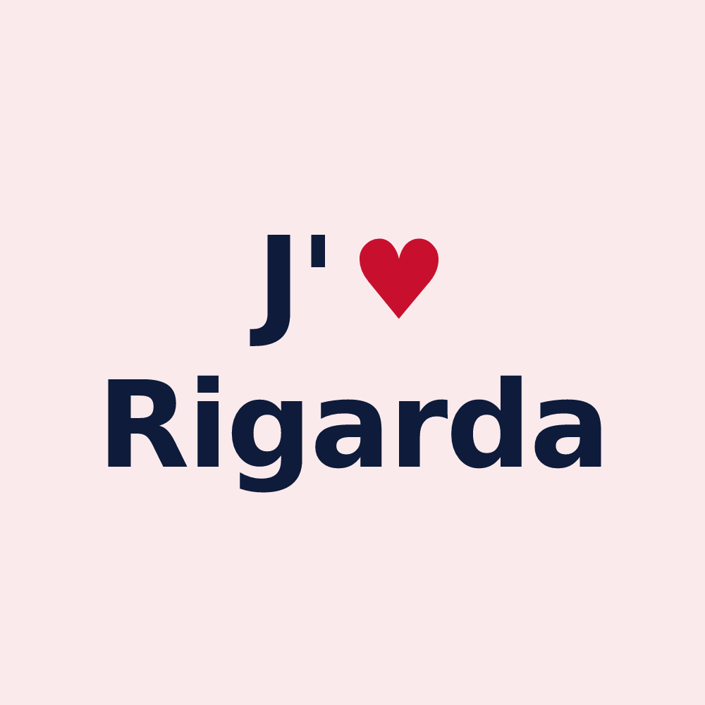 Magnet personnalisé Rigarda — design J'aime Rigarda