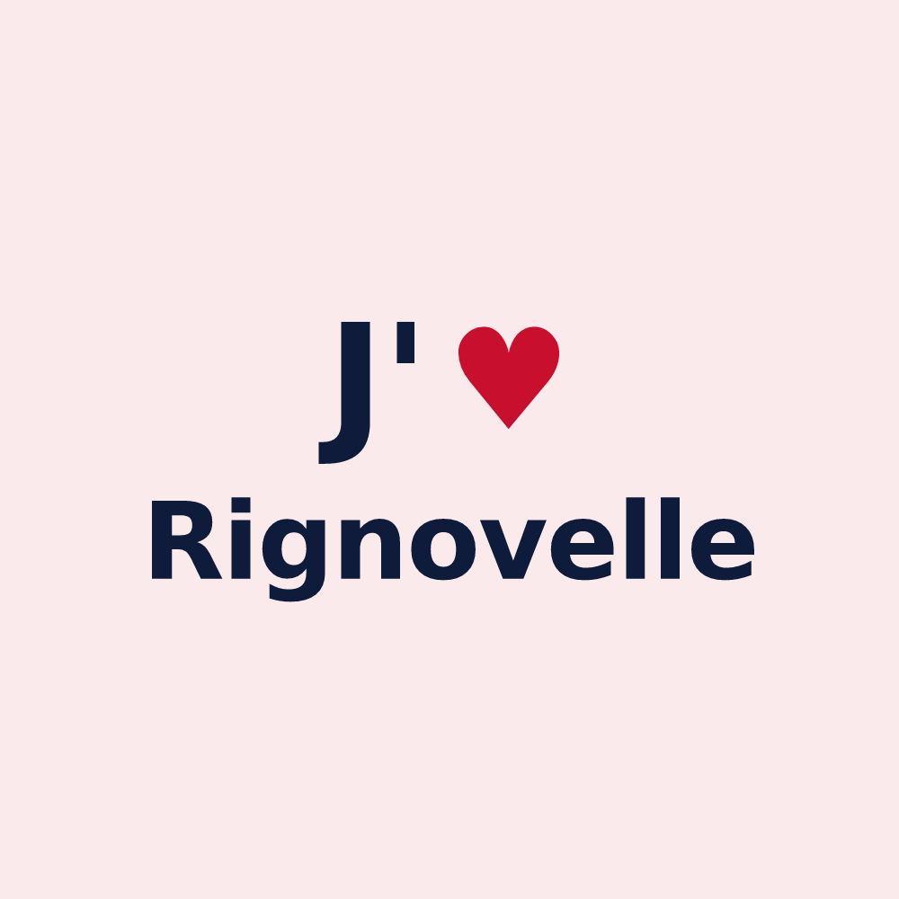 Magnet personnalisé Rignovelle — design J'aime Rignovelle
