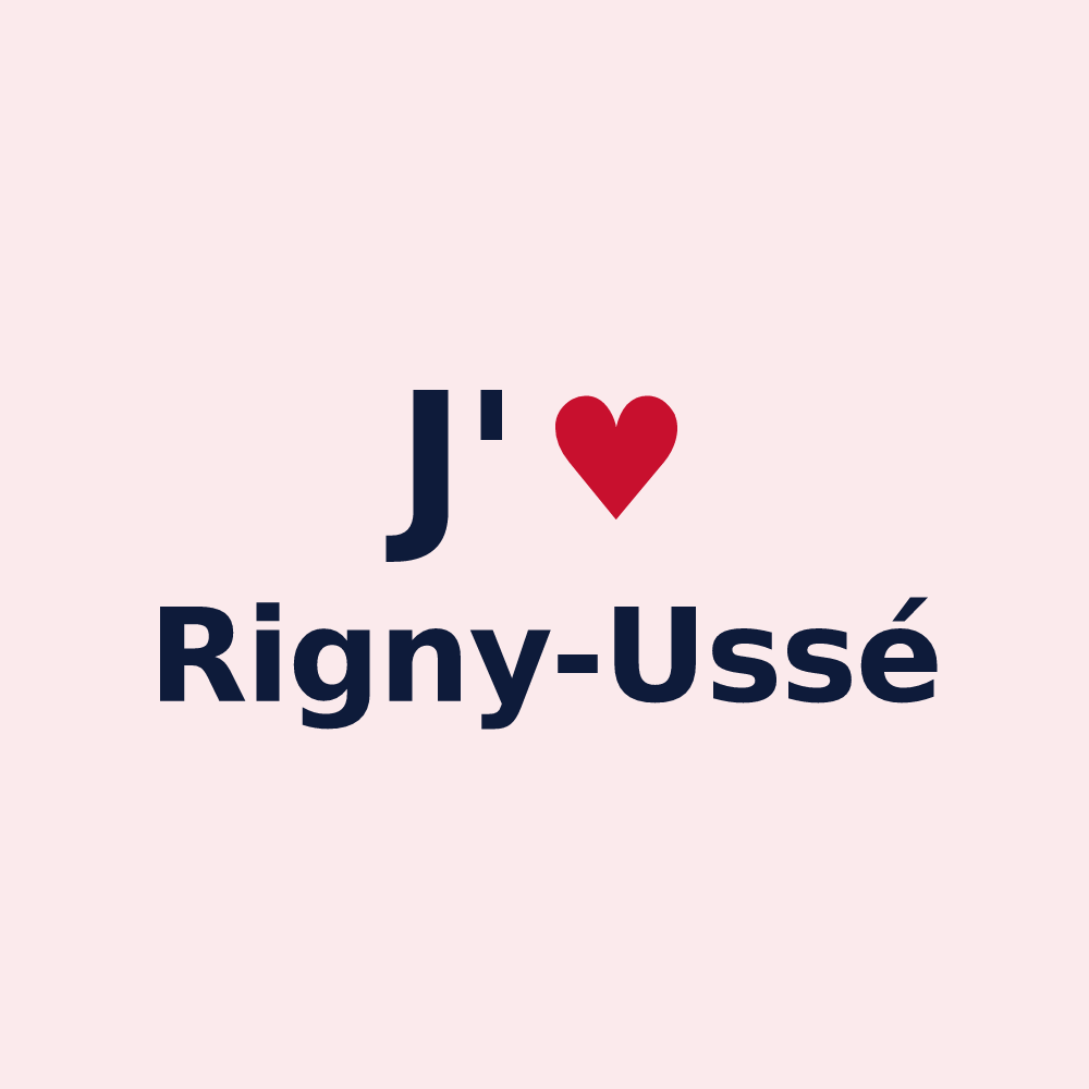 Magnet personnalisé Rigny-Ussé — design J'aime Rigny-Ussé