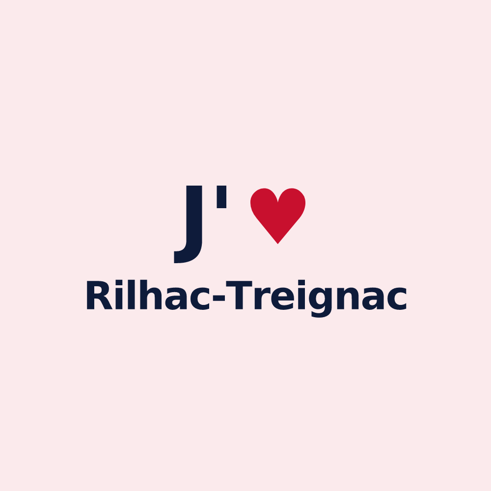 Magnet personnalisé Rilhac-Treignac — design J'aime Rilhac-Treignac